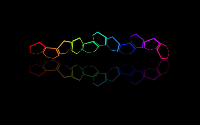 Rainbow hexagon reflection chromatic aberration free wallpaper for desktop - medium preview image