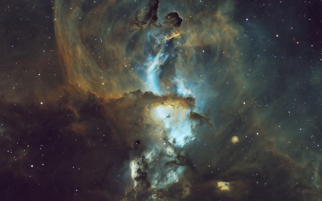 Large star cluster blue green free wallpaper for desktop - medium preview image