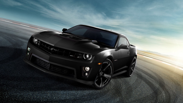Black sports car track sky free wallpaper for desktop - medium preview image