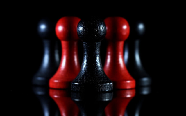 Black red pawns reflection shallow free wallpaper for desktop - medium preview image