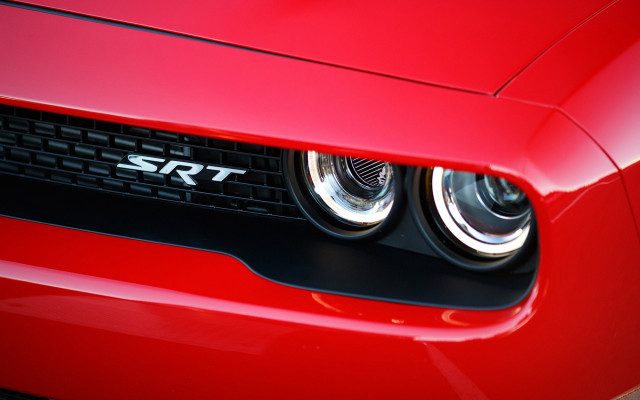 Red sports car headlights srt free wallpaper for desktop - medium preview image