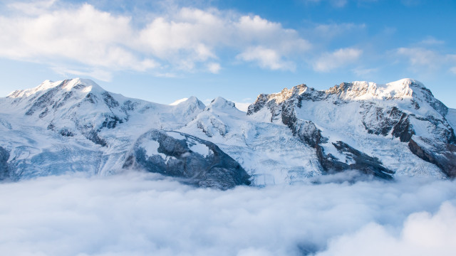 Mountain snow clouds blue sky #3 free wallpaper for desktop - medium preview image