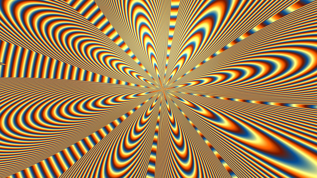 Spiral design orange blue psychedelic free wallpaper for desktop - medium preview image