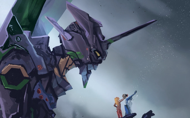 Giant robot horns hill astronaut free wallpaper for desktop - medium preview image