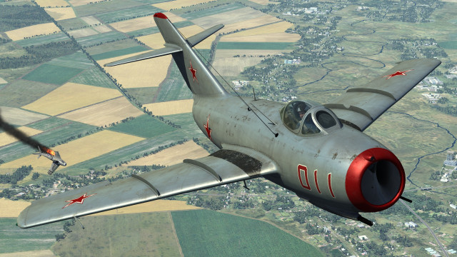 Fighter jet green countryside person free wallpaper for desktop - medium preview image