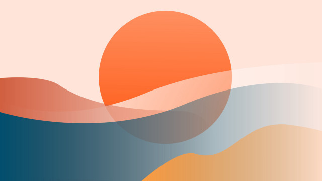 Sun waves sunset generative gradient free wallpaper for desktop - medium preview image
