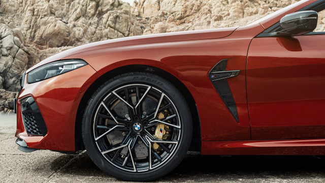 Red sports car rocky mountains free wallpaper for desktop - medium preview image