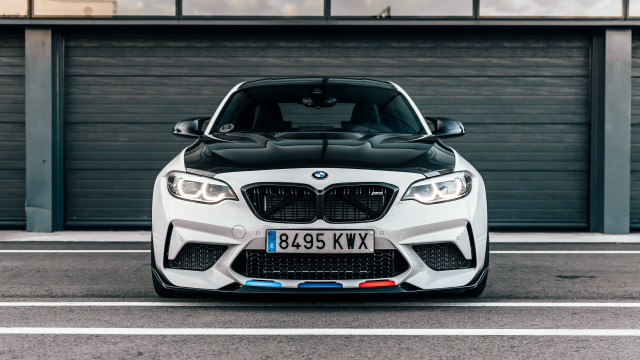 White car garage black hood free wallpaper for desktop - medium preview image