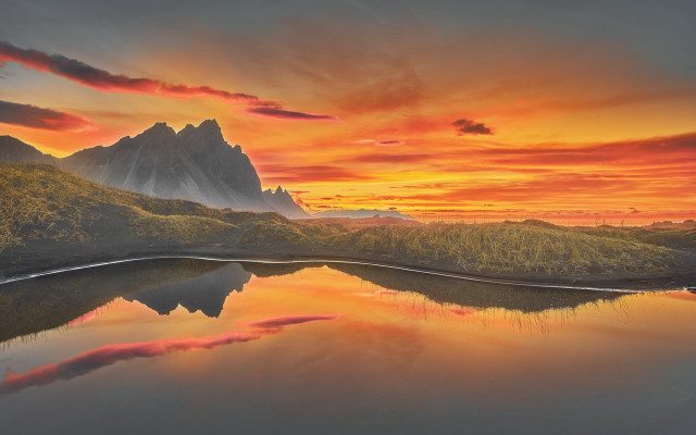 Mountain lake sunset clouds mystical #4 free wallpaper for desktop - medium preview image