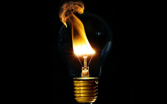 Lightbulb flame glowing gold lantern free wallpaper for desktop - medium preview image