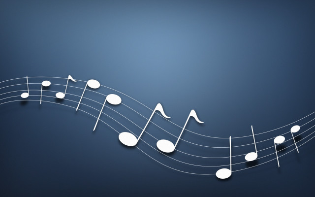 Musical note white circles blue free wallpaper for desktop - medium preview image