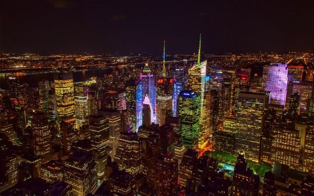 City night lights buildings tokyo free wallpaper for desktop - medium preview image