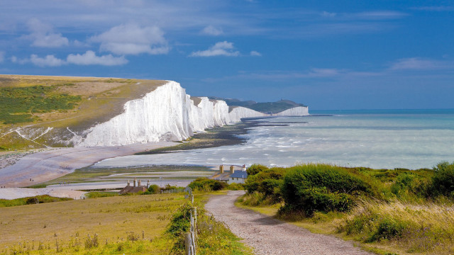 Dirt road beach white cliffs free wallpaper for desktop - medium preview image