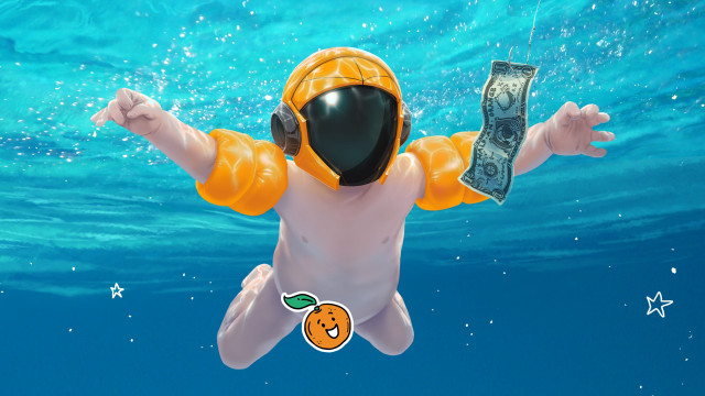 Yellow suit man floating underwater free wallpaper for desktop - medium preview image