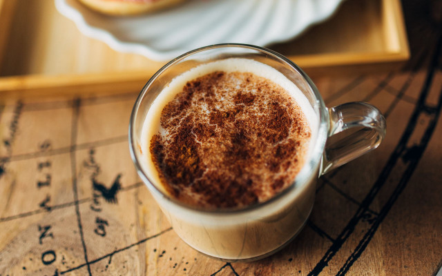 Coffee cinnamon pastry tray indoor free wallpaper for desktop - medium preview image