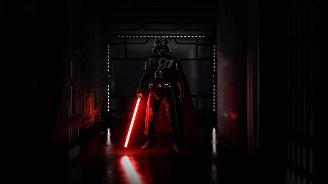 Darth vader dark hallway red free wallpaper for desktop - medium preview image