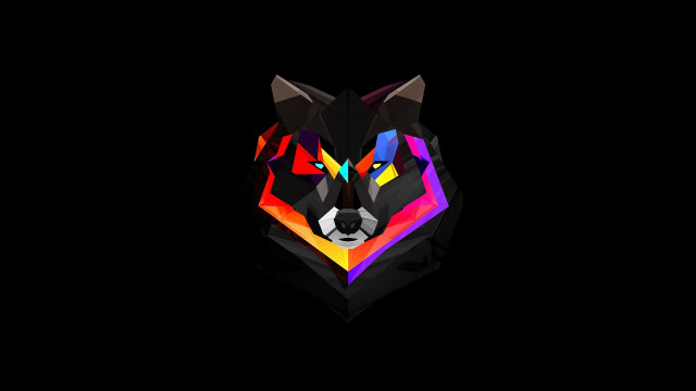 Colorful animal head black background free wallpaper for desktop - medium preview image