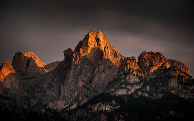 Mountain range dark sky clouds #2 free wallpaper for desktop - medium preview image