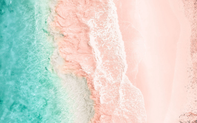 Pink sand beach surfboard water free wallpaper for desktop - medium preview image