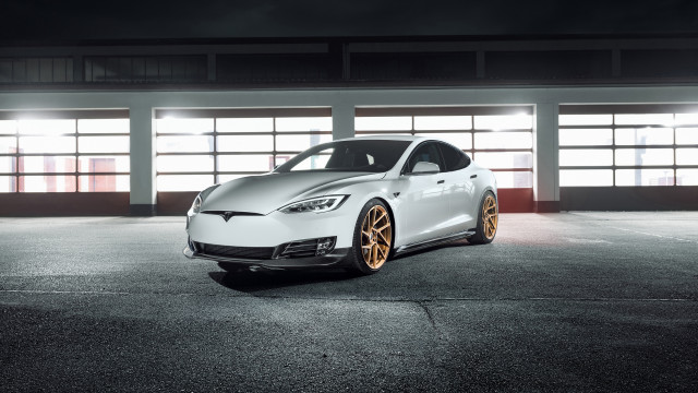 White car parking lot night #8 free wallpaper for desktop - medium preview image