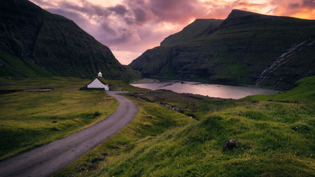 Valley lake tent cinematic matte free wallpaper for desktop - medium preview image