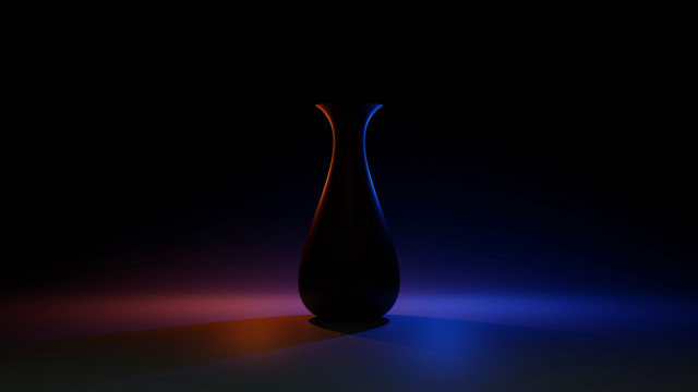 Black vase blue red light free wallpaper for desktop - medium preview image