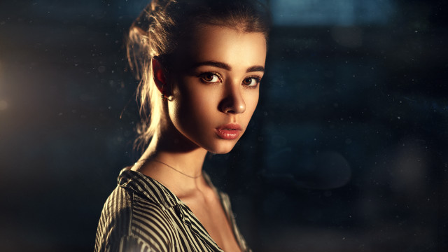 Serious woman portrait elina karimova free wallpaper for desktop - medium preview image