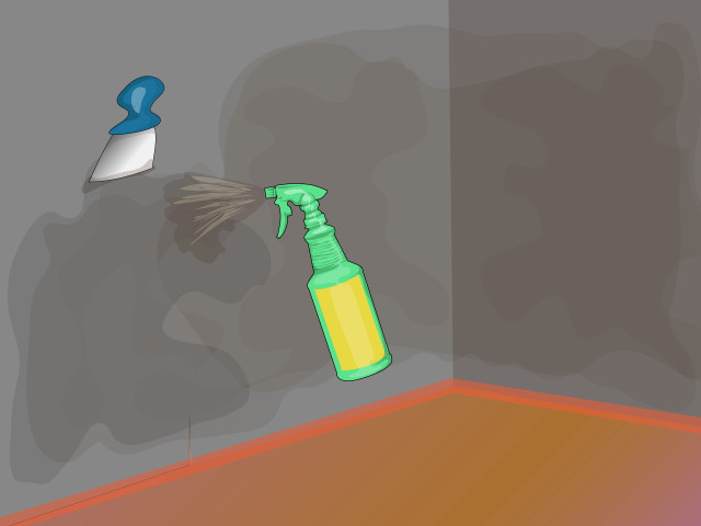 Spray bottle broom wall shadow free wallpaper for desktop - medium preview image