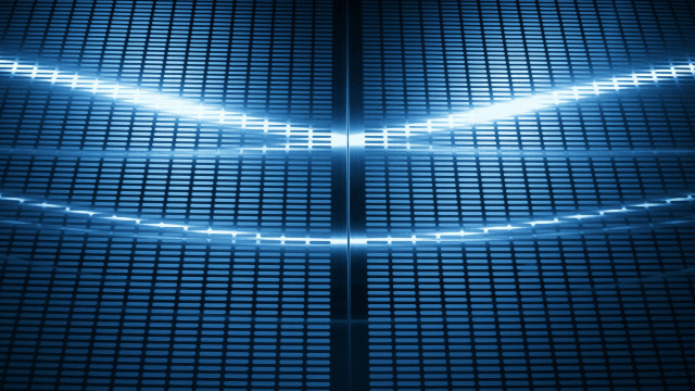 Blue wave light beeple architecture free wallpaper for desktop - medium preview image