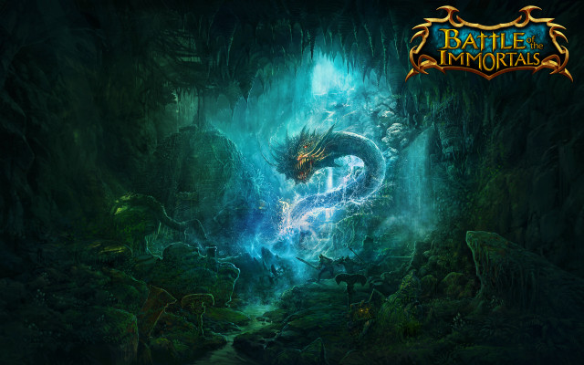 Dragon cave light blue flame free wallpaper for desktop - medium preview image