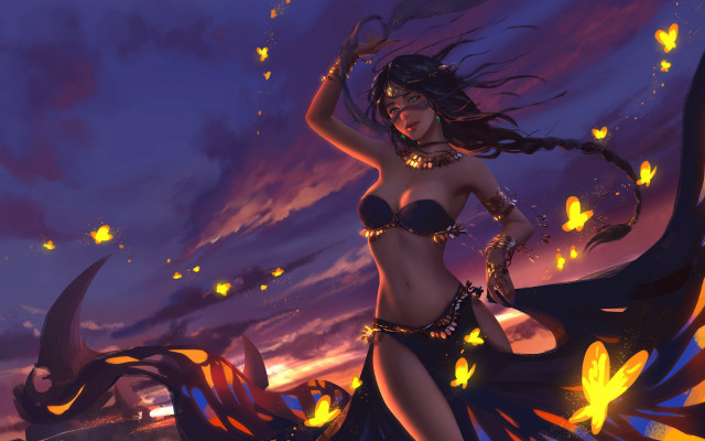 Dark fantasy bikini woman sword free wallpaper for desktop - medium preview image