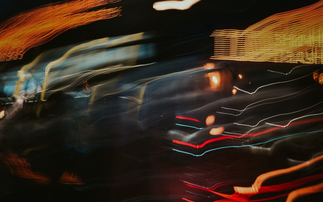 City street night futurism blurry free wallpaper for desktop - medium preview image