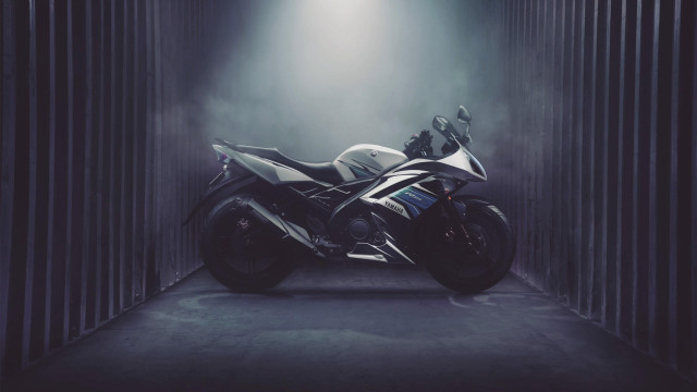 Motorcycle dark room foggy light free wallpaper for desktop - medium preview image