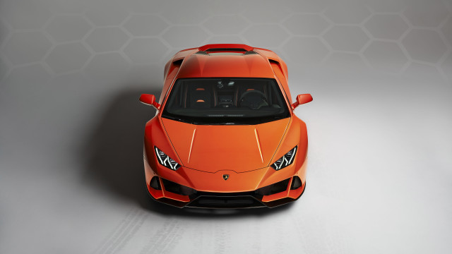 Orange sports car hexagonal pattern free wallpaper for desktop - medium preview image
