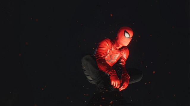 Spiderman snowboard trick night space free wallpaper for desktop - medium preview image
