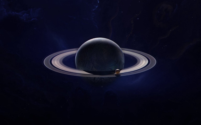 Saturn ring starry sky space free wallpaper for desktop - medium preview image