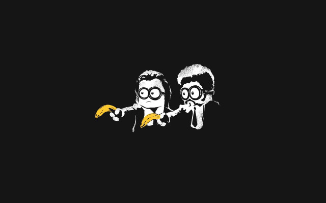 Cartoon characters banana minimalist banksy free wallpaper for desktop - medium preview image