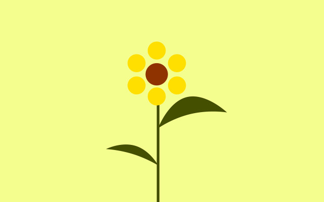 Yellow flower minimalist moon sunflower free wallpaper for desktop - medium preview image