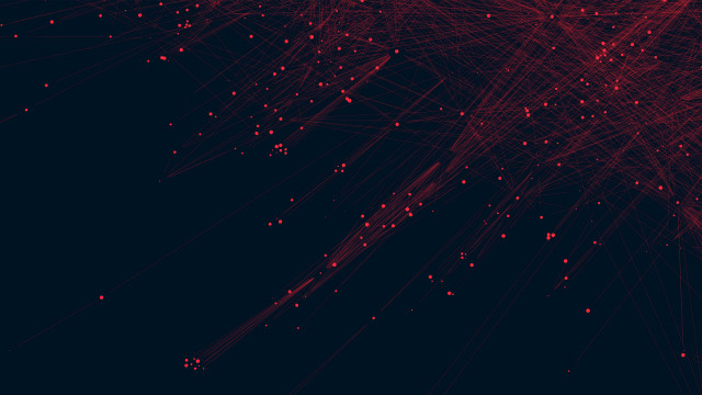 Red black wireframe particles night free wallpaper for desktop - medium preview image