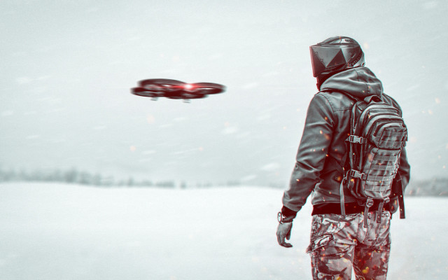 Man hoodie backpack flying object free wallpaper for desktop - medium preview image