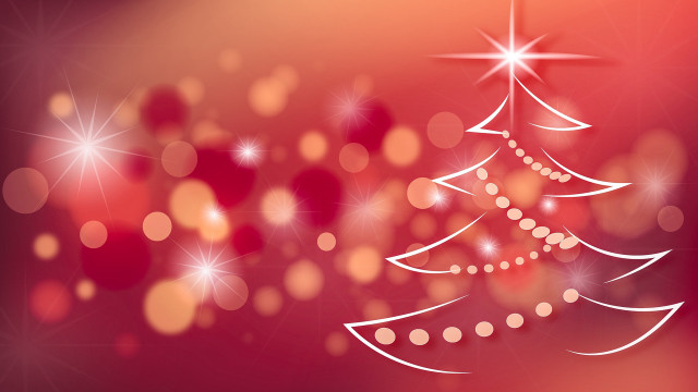 Christmas tree star red background free wallpaper for desktop - medium preview image