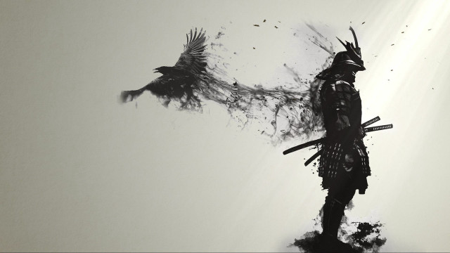 Silhouette man crows bird monster free wallpaper for desktop - medium preview image