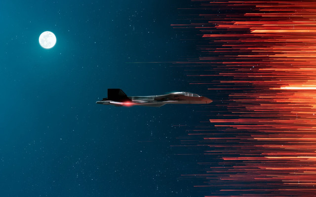 Jet fullmoon stars background astronaut free wallpaper for desktop - medium preview image