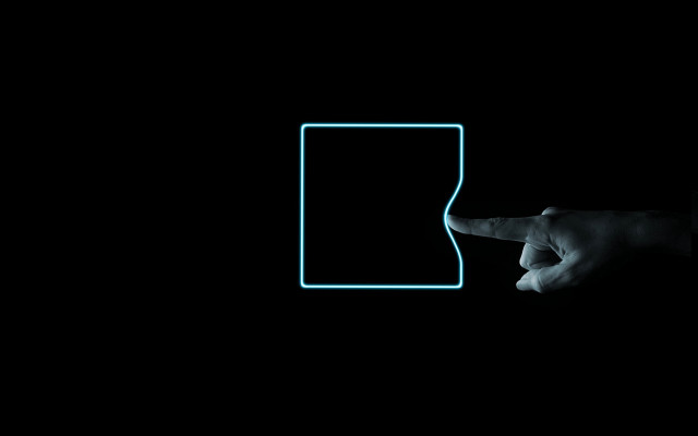 Hand pointing door blue light free wallpaper for desktop - medium preview image