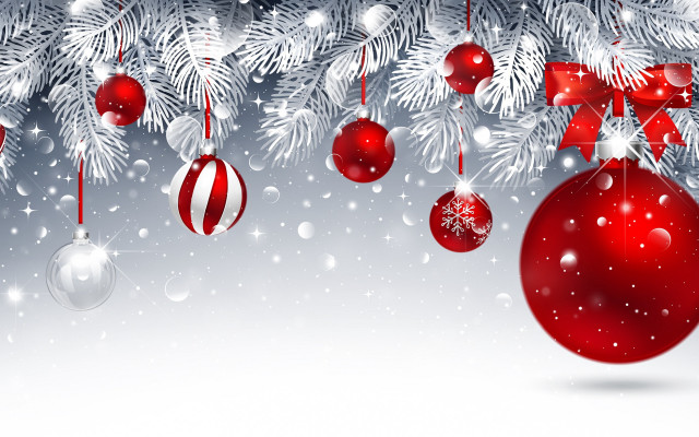 Christmas ornaments snowflakes fireworks reindeer free wallpaper for desktop - medium preview image