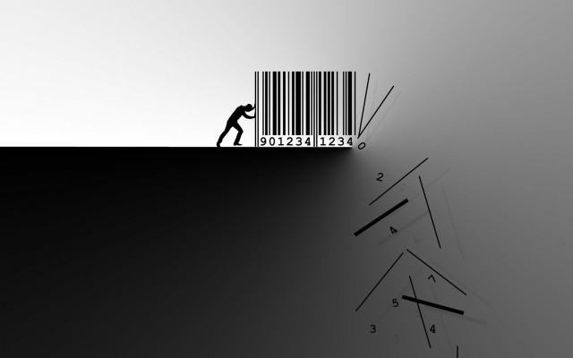 Barcode man hill illustration gradient free wallpaper for desktop - medium preview image