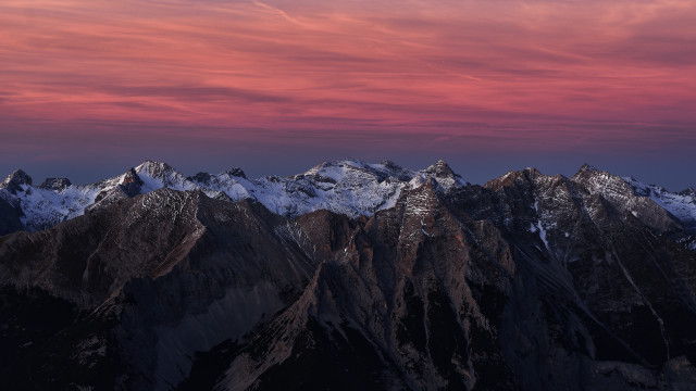 Mountain range pink sky plane free wallpaper for desktop - medium preview image