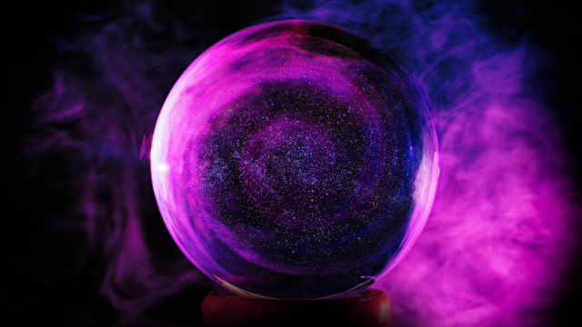 Purple hologram astronaut moon stars free wallpaper for desktop - medium preview image