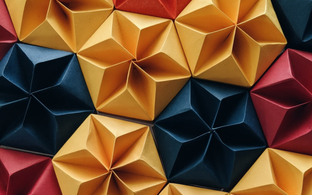 Origami colorful abstract sculpture paper free wallpaper for desktop - medium preview image