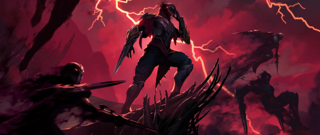 Demonic creature field lightning man free wallpaper for desktop - medium preview image